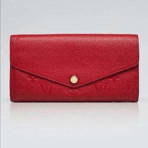 Authentic Louis Vuitton Sarah Wallet in Cerise color